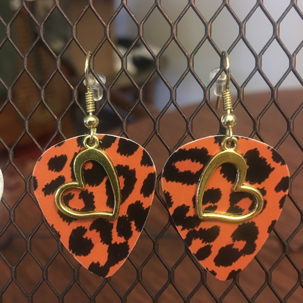 Guitar pick earrings